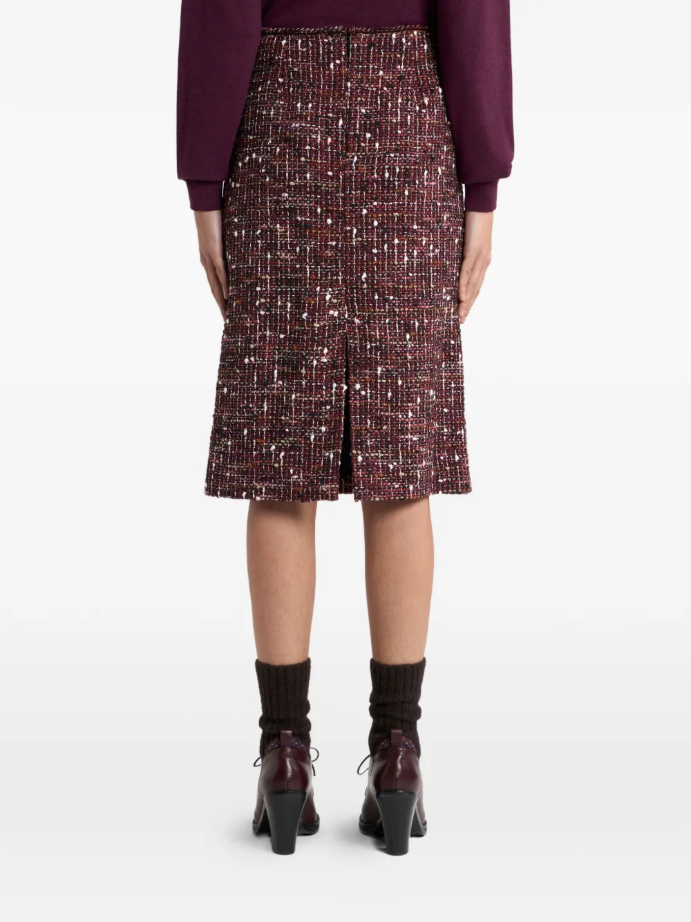 ETRO Katoenen tweed midi-rok Rood