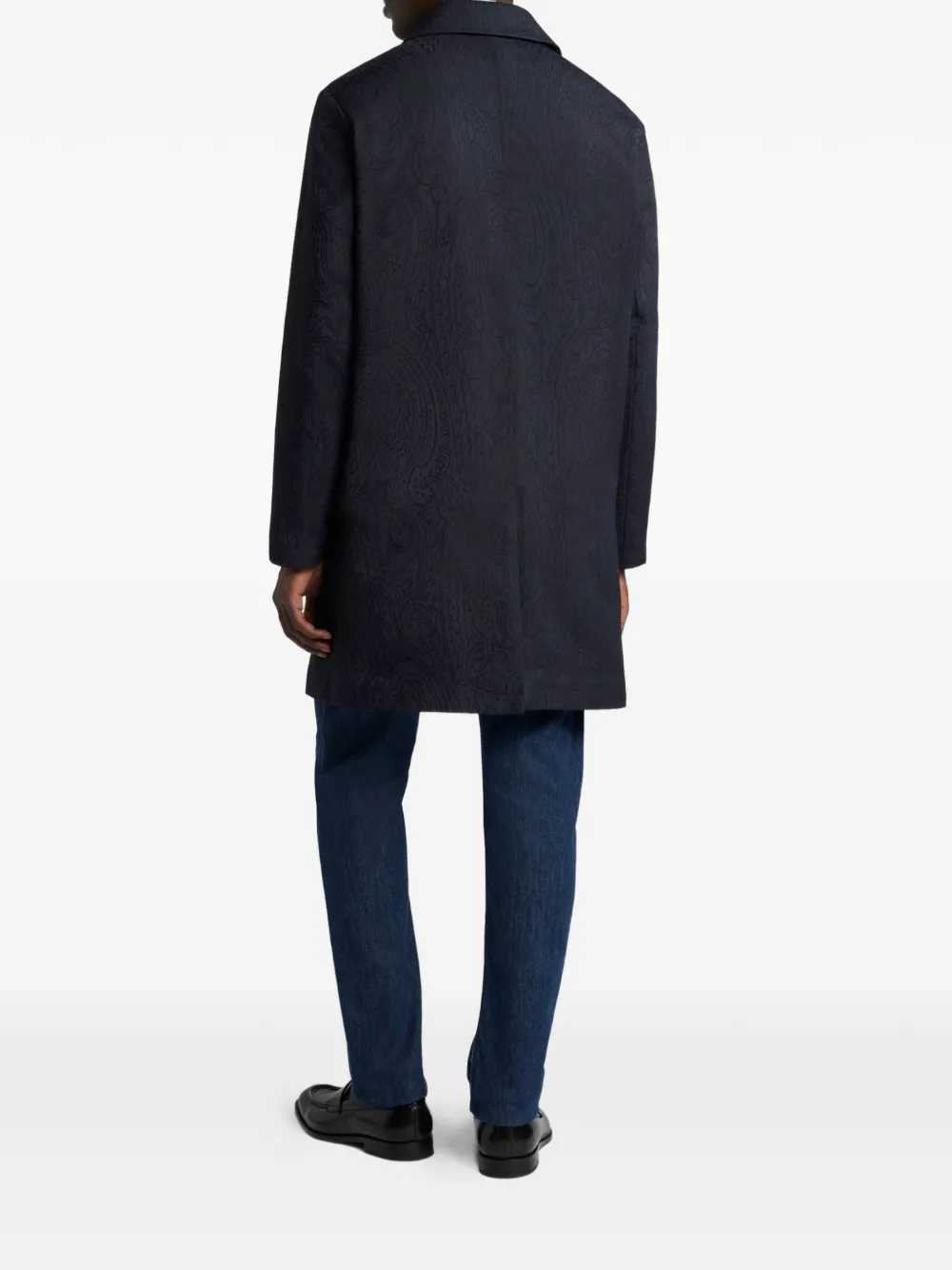  Etro Patterned-jacquard Coat - Blue 
