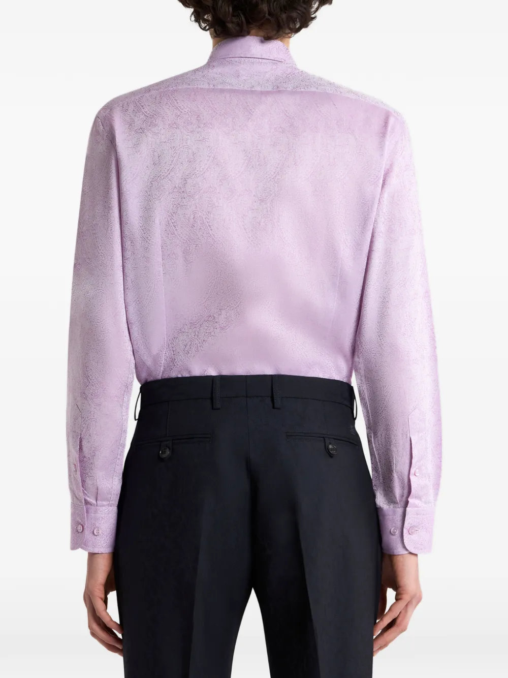 ETRO Overhemd met geborduurd paisley-print en jacquard Paars