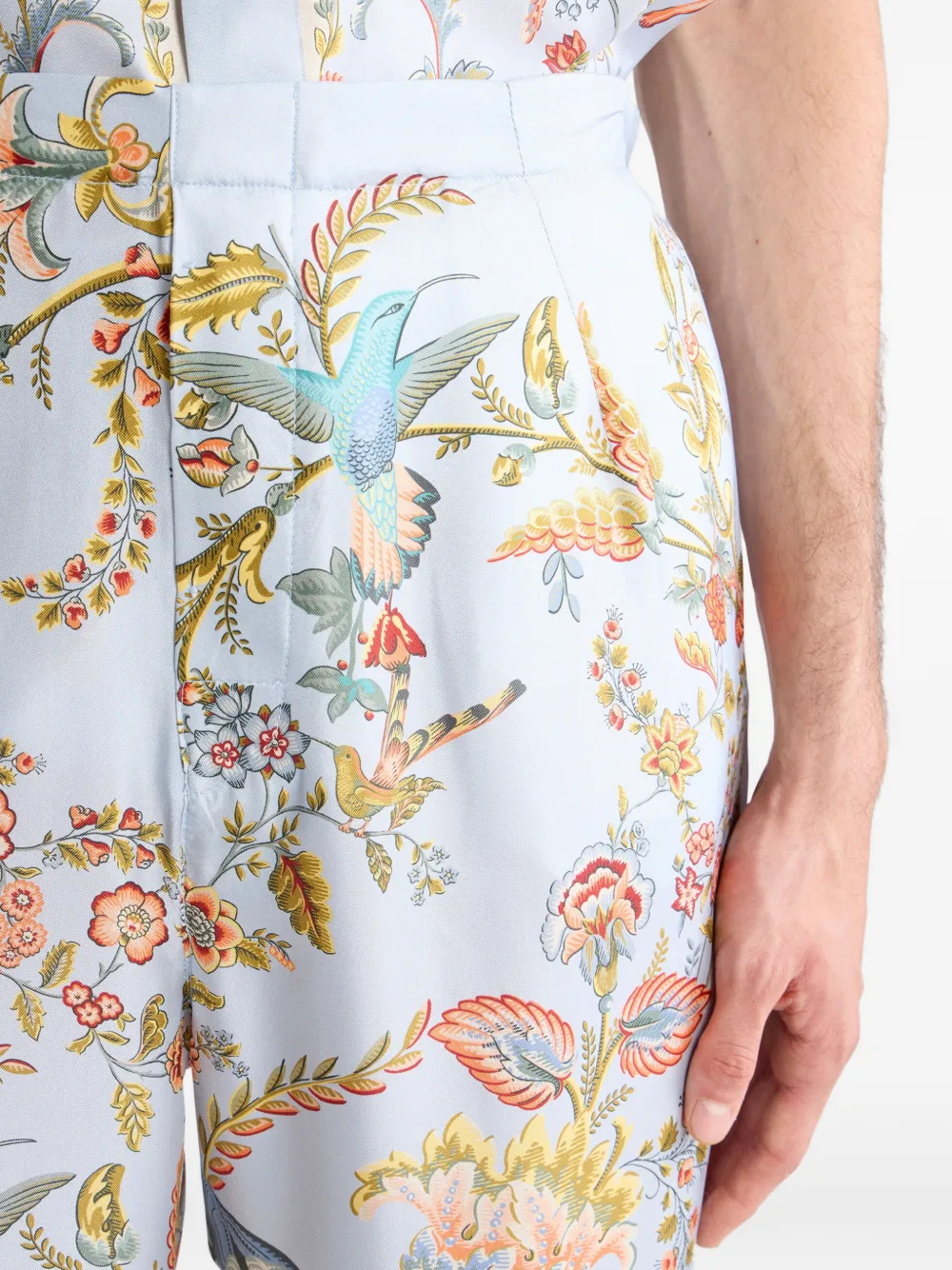 ETRO Zijden broek Blauw