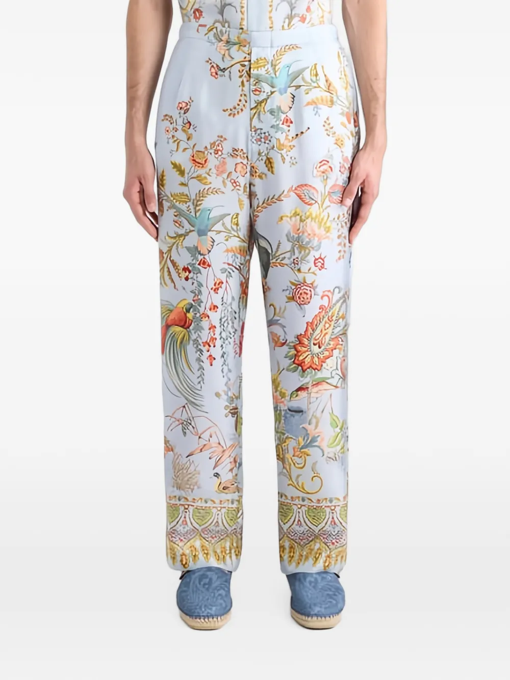 ETRO Pantaloni in seta con stampa - Blu