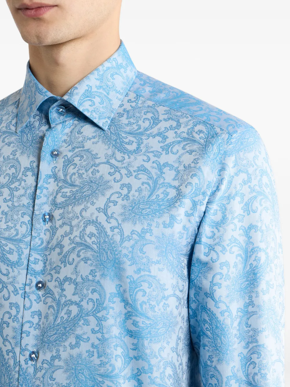 ETRO Overhemd met paisley-jacquard Blauw