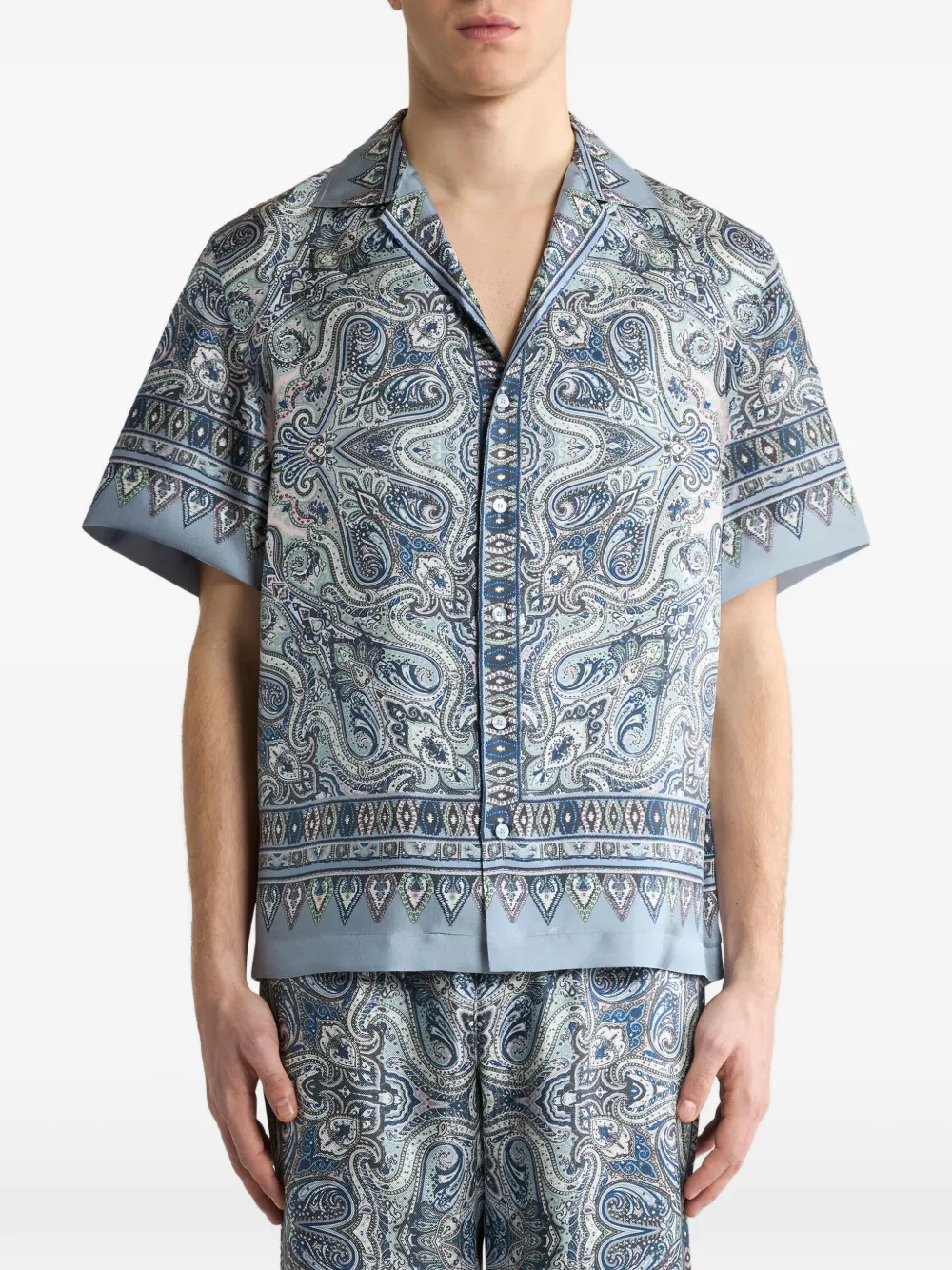 ETRO Overhemd met paisley-zak Blauw