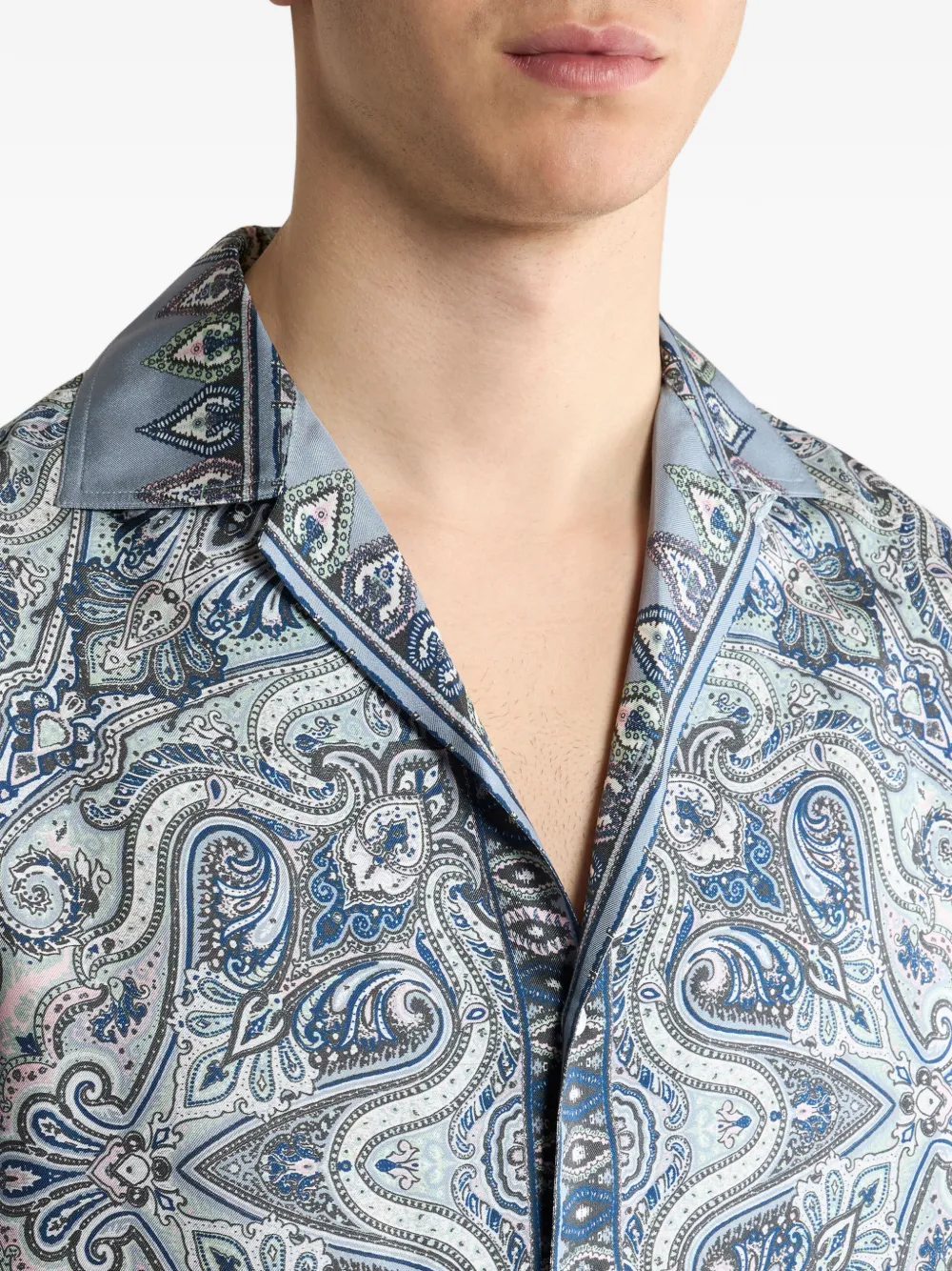 ETRO Overhemd met paisley-zak Blauw