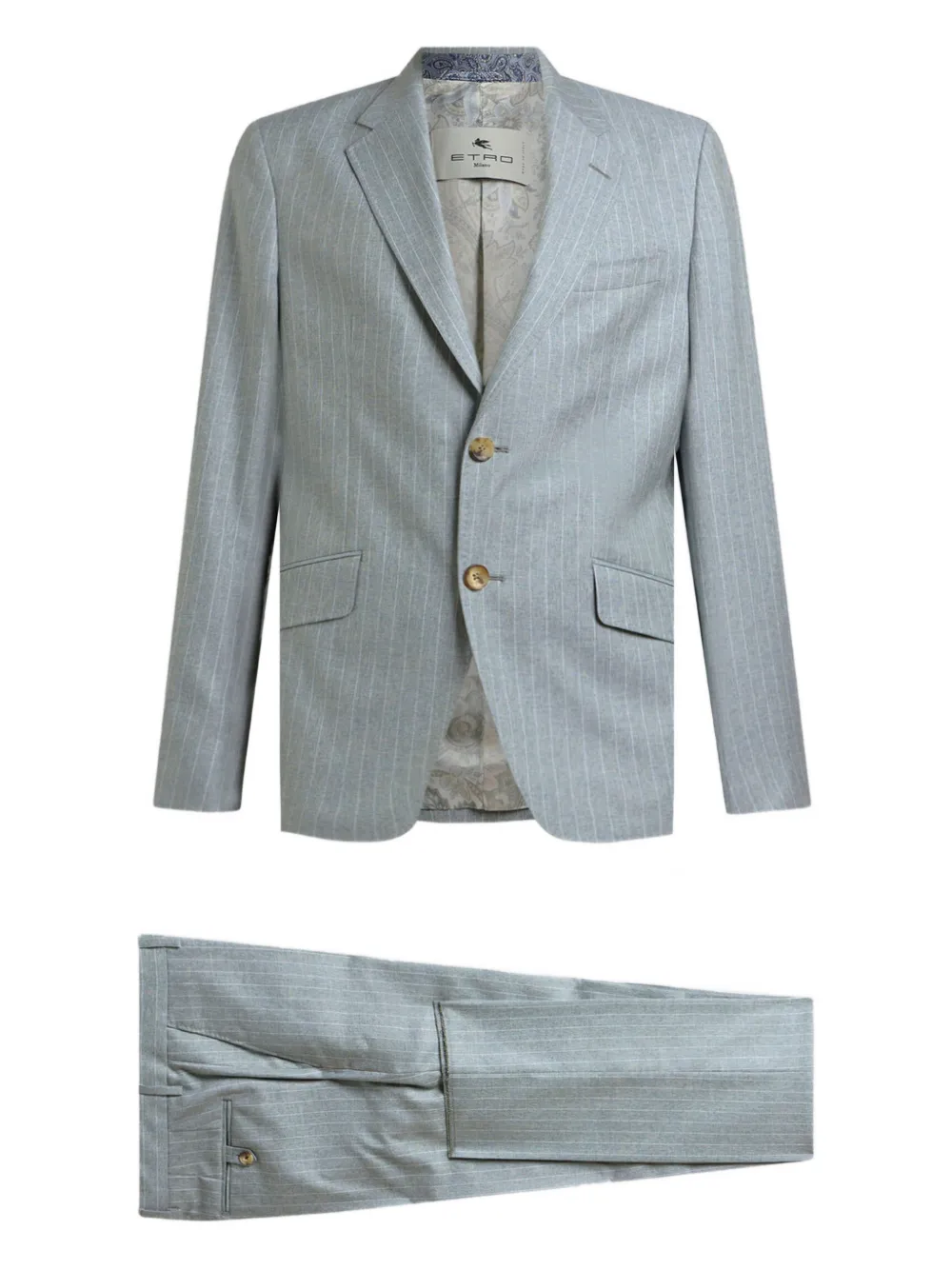 ETRO single-breasted striped suit - Verde