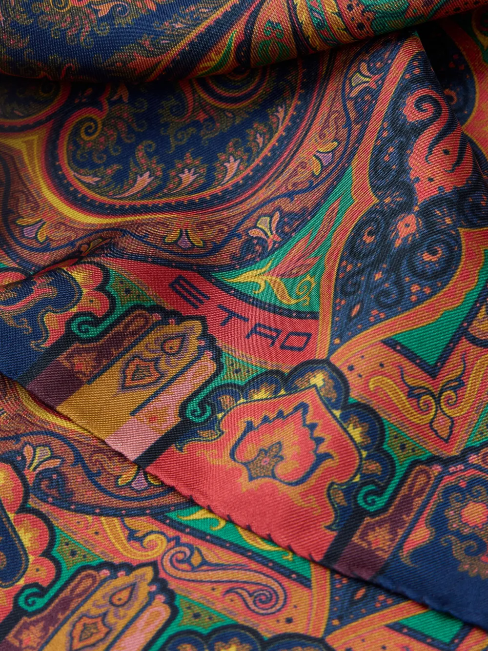 ETRO floral paisley silk pocket square - Blauw