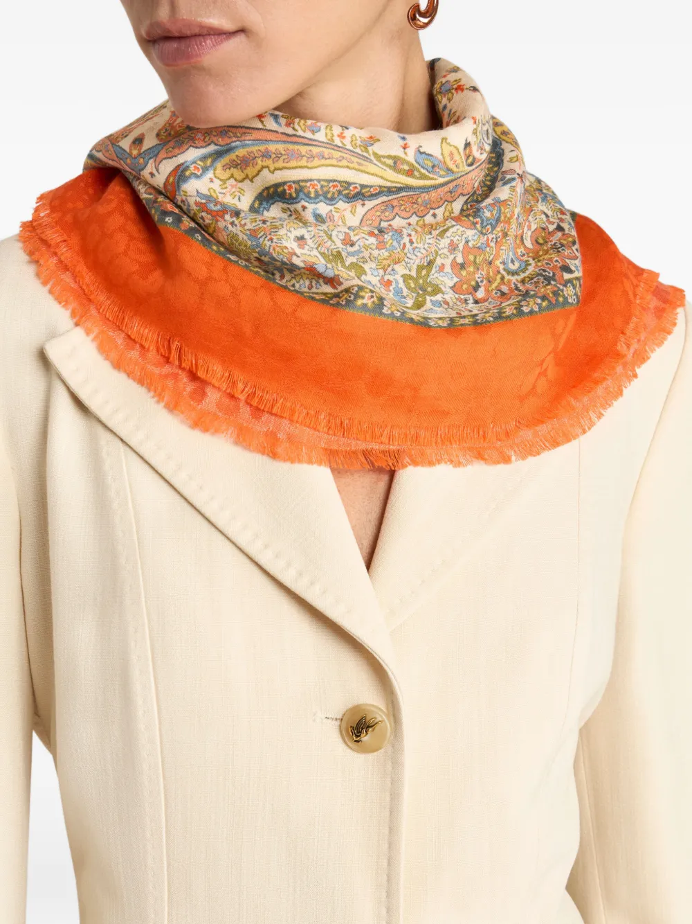 ETRO Sjaal met paisley-print Beige