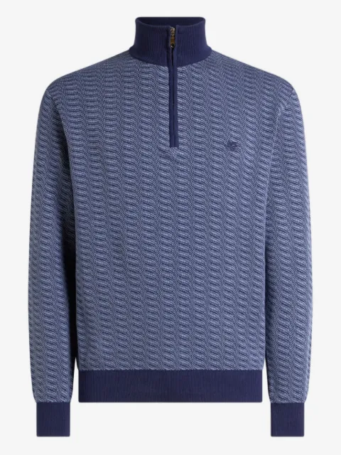ETRO jacquard zip embroidery sweater