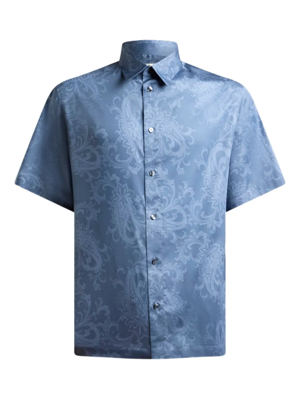 ETRO floral-paisley cotton shirt - Blu