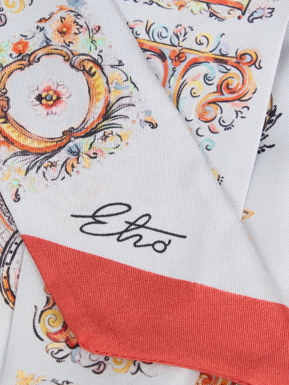 ETRO logo paisley silk scarf - Wit