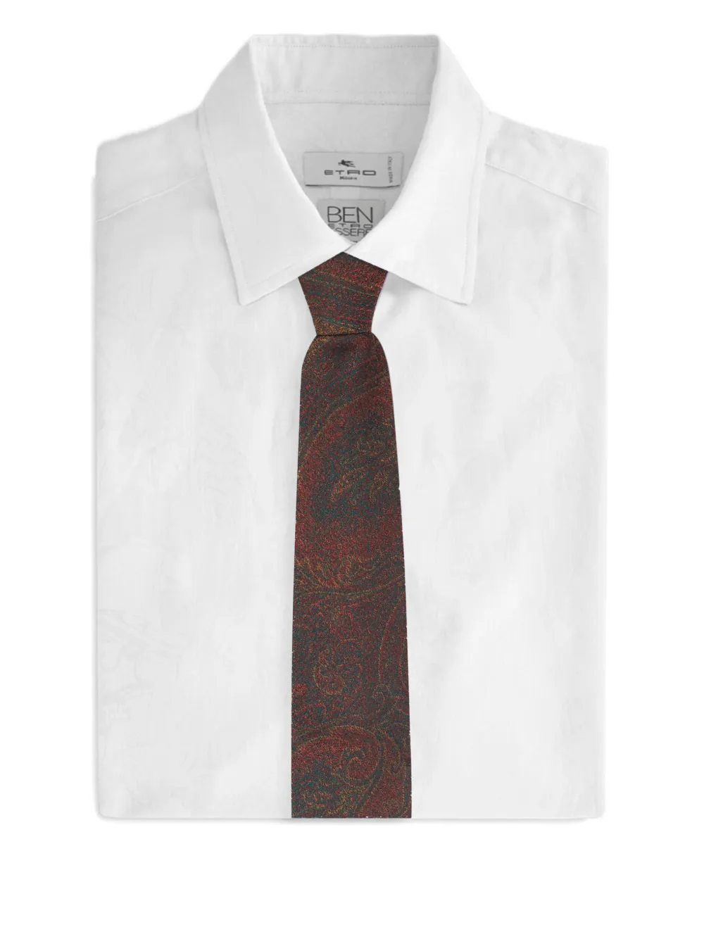 ETRO jacquard arnica motif tie Rood