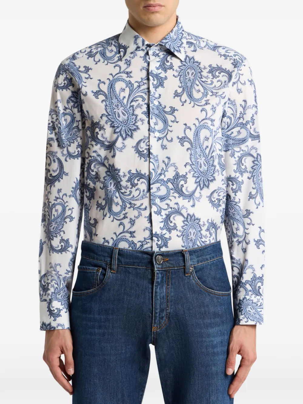 ETRO paisley cotton shirt - Wit