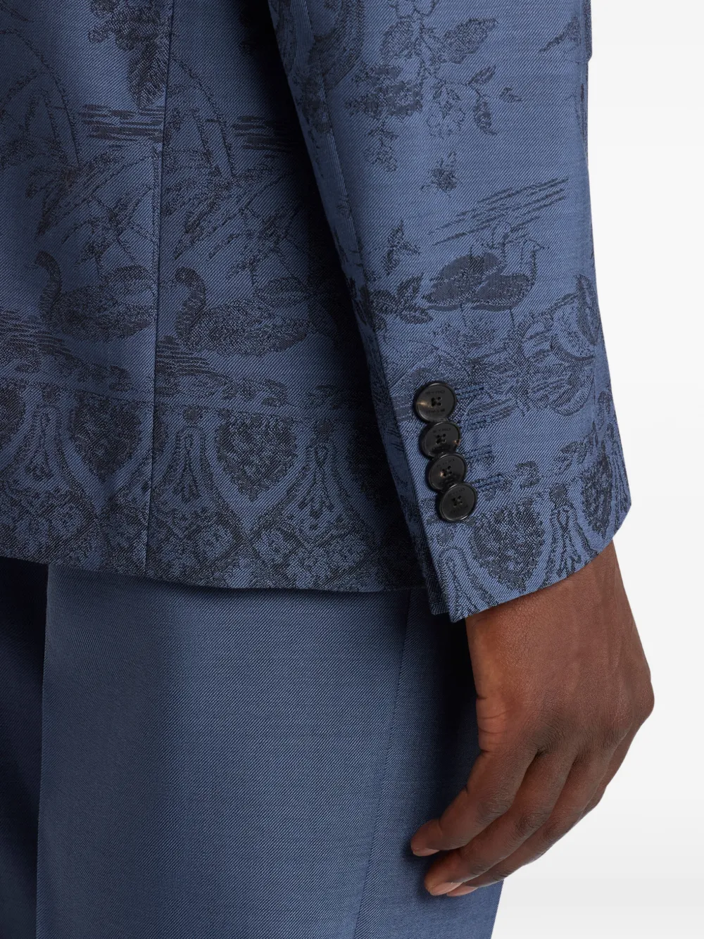 ETRO Wollen blazer met jacquard Blauw
