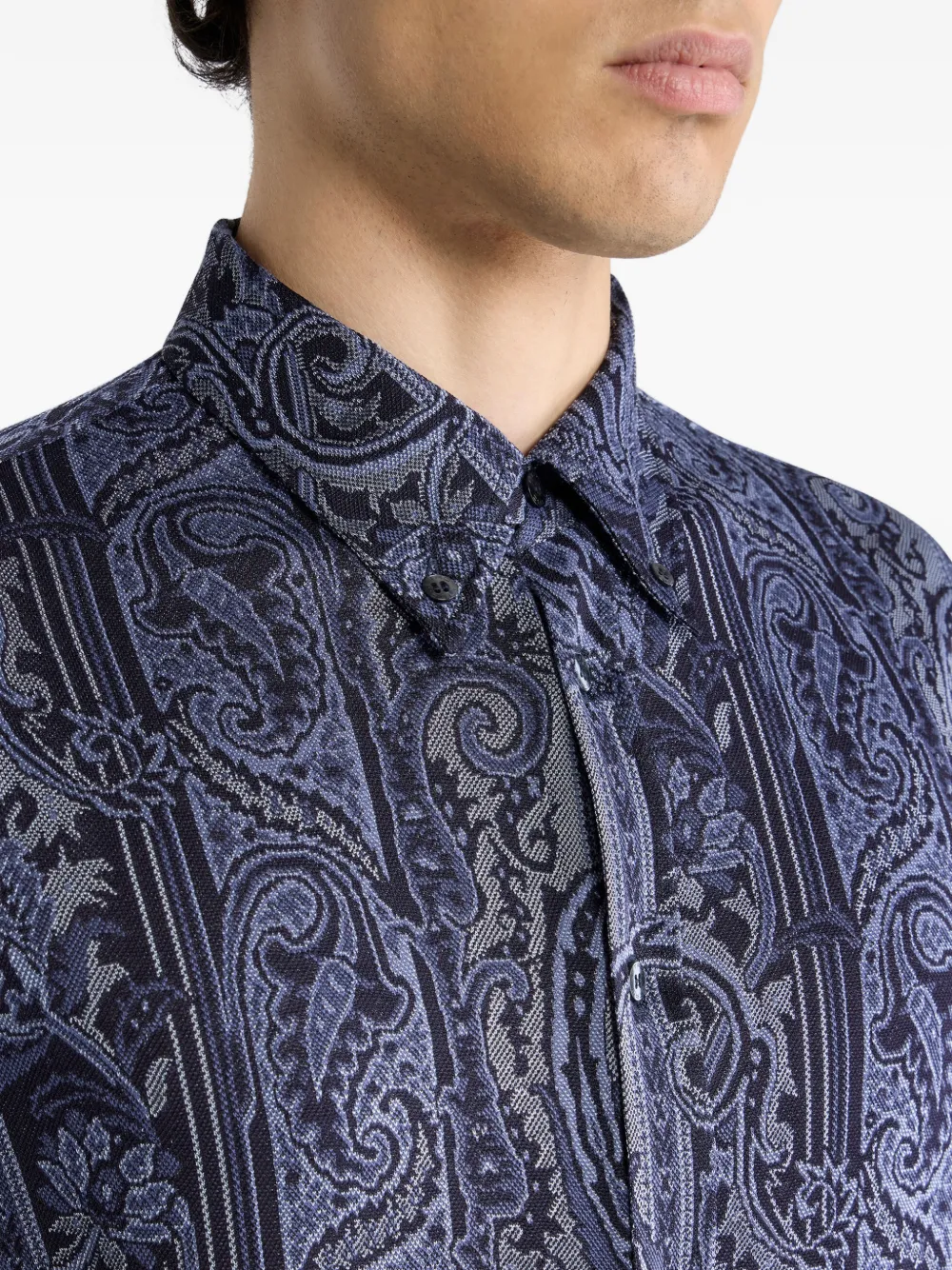 ETRO Overhemd met knopen en paisley-print Blauw