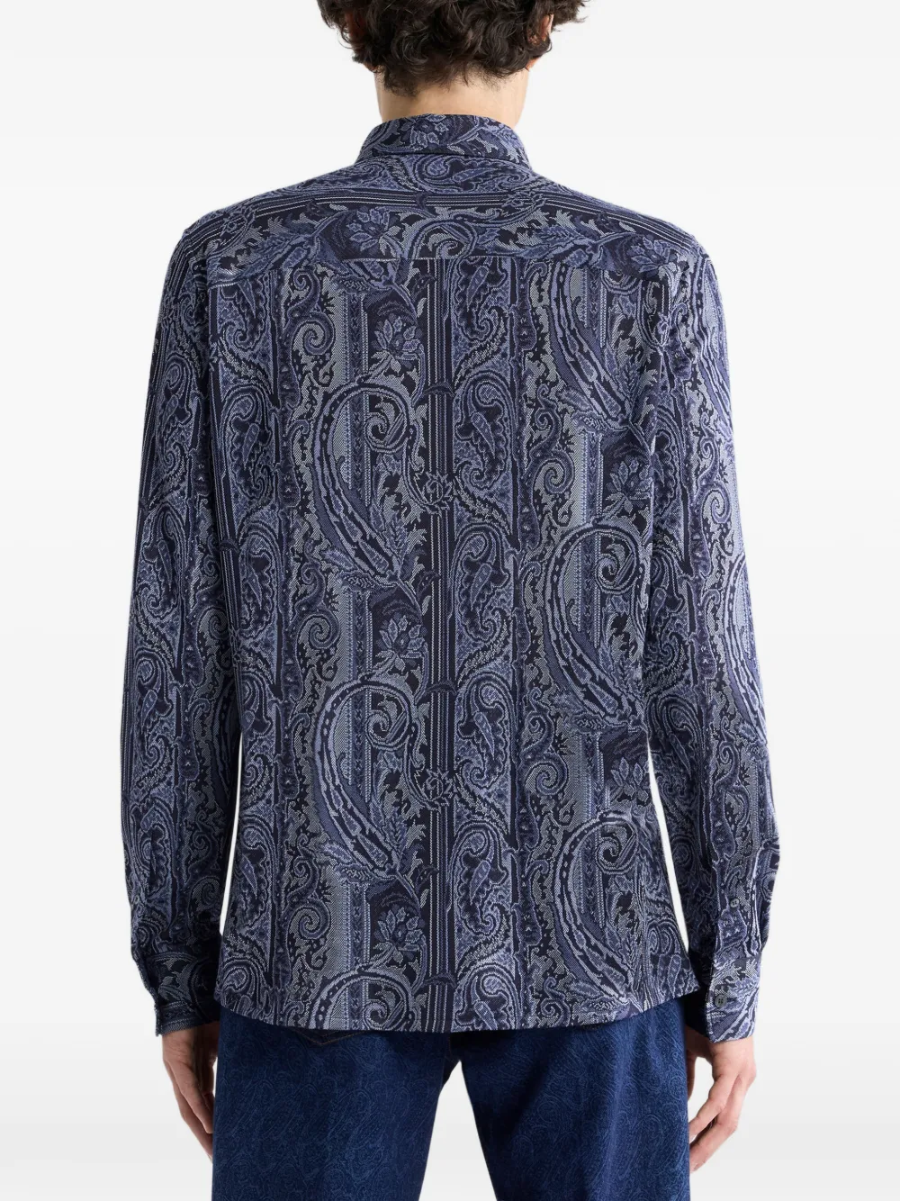 ETRO Overhemd met knopen en paisley-print Blauw