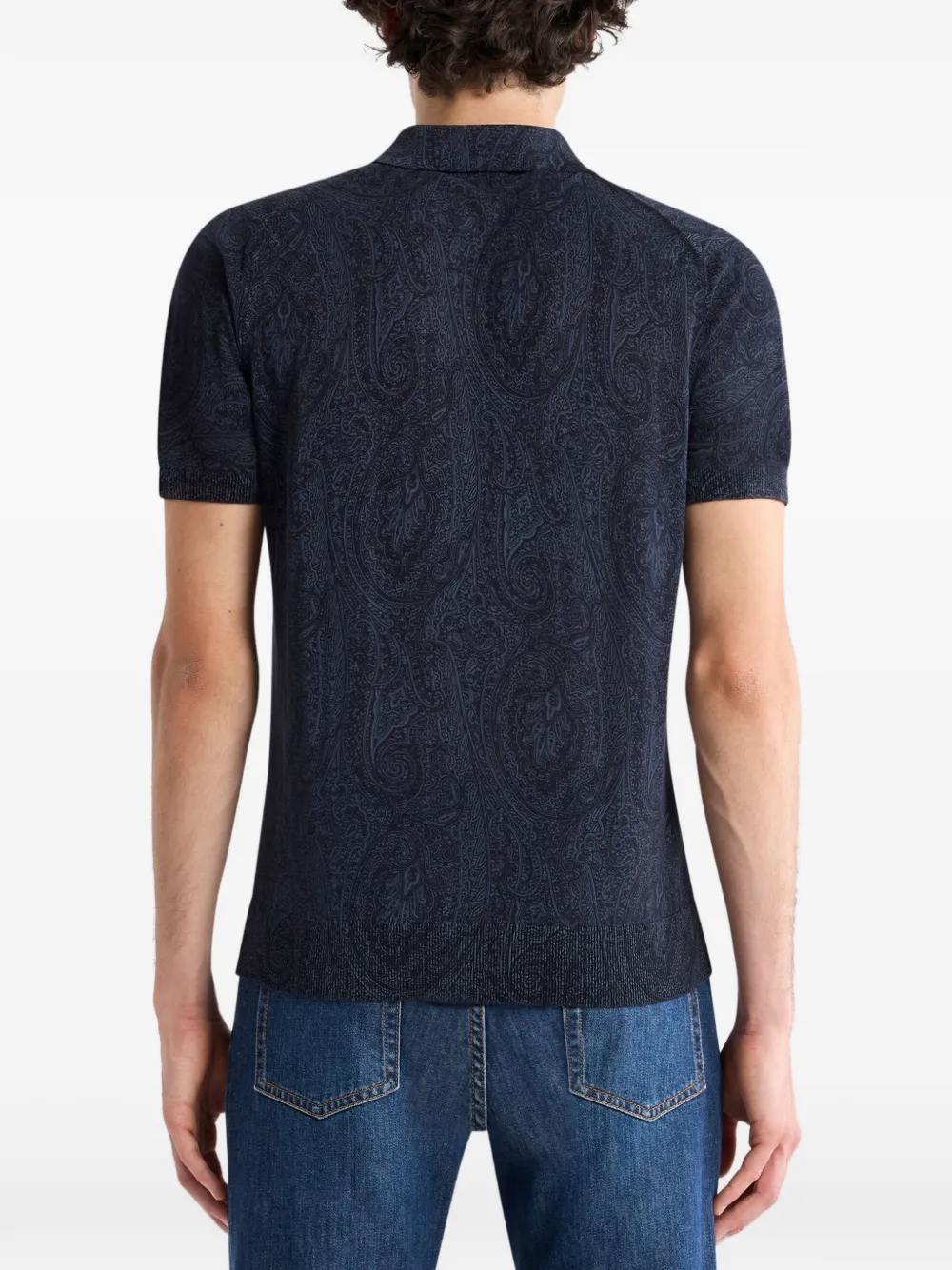 ETRO Poloshirt met paisley-bloemenprint Blauw