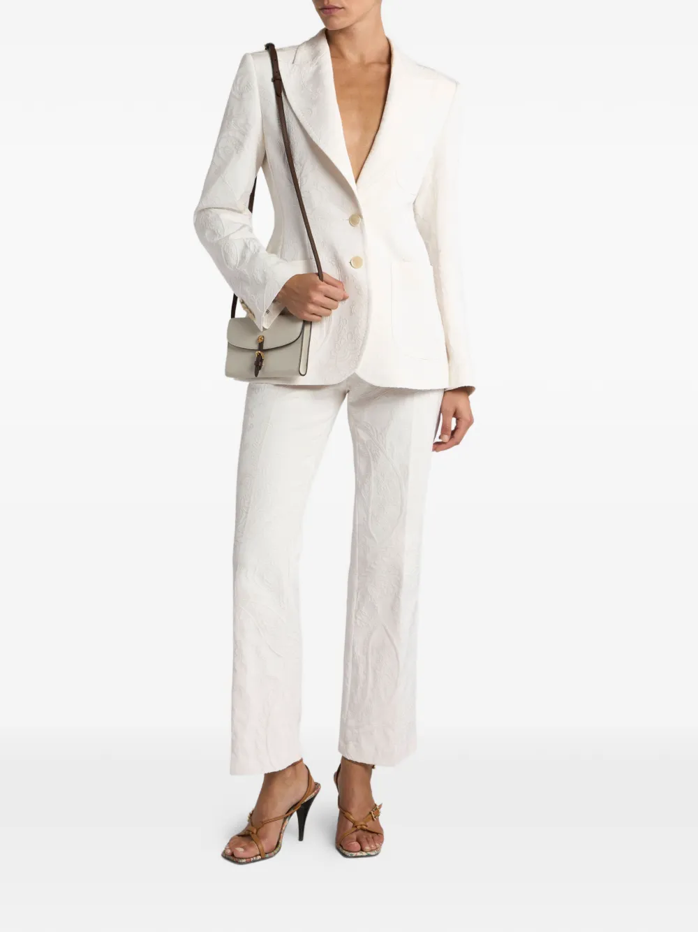 Etro Paisley Foliage-motif Jacquard Blazer In Metallic