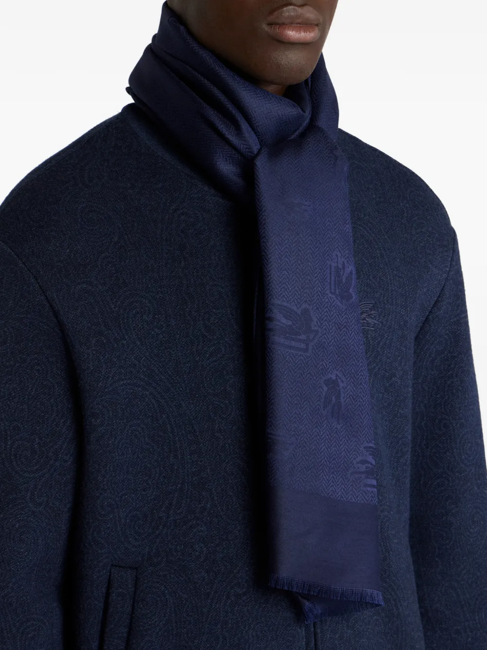 Etro Logo Scarf - Blue 