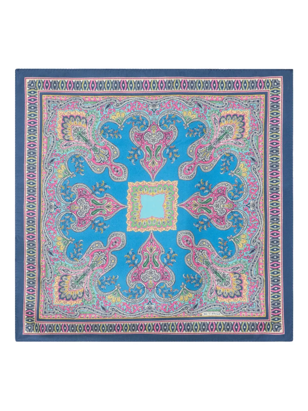 ETRO floral paisley silk pocket square - Blu