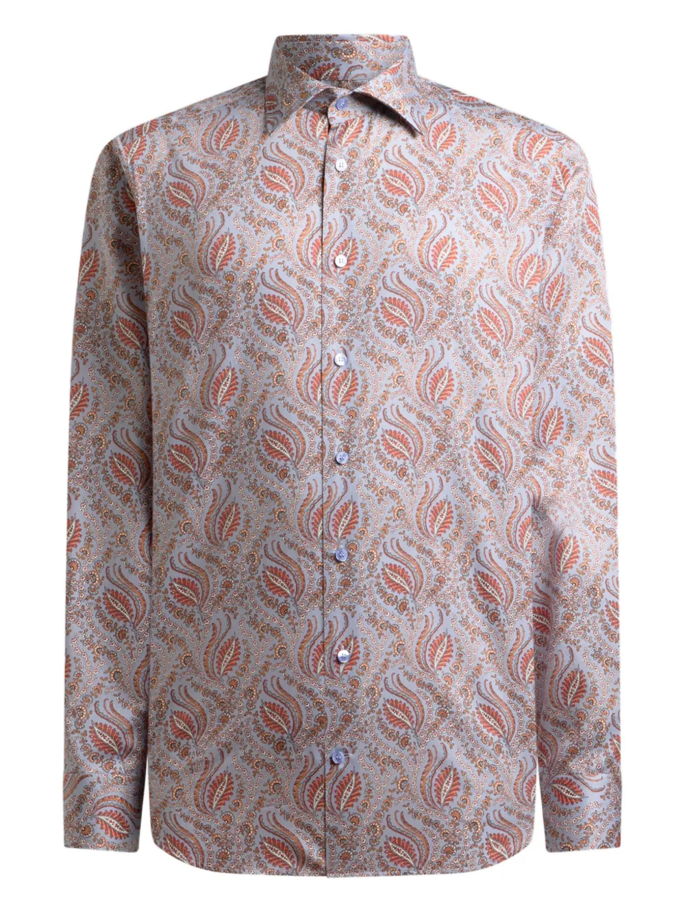 ETRO paisley foliage satin shirt - Blu