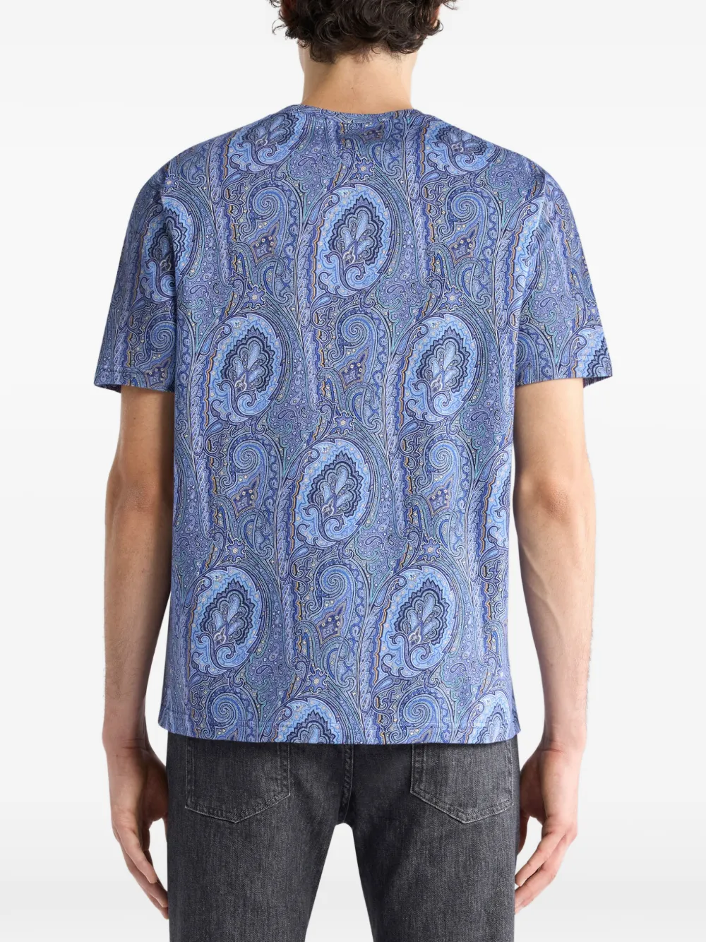 ETRO floral paisley cotton t-shirt Blauw