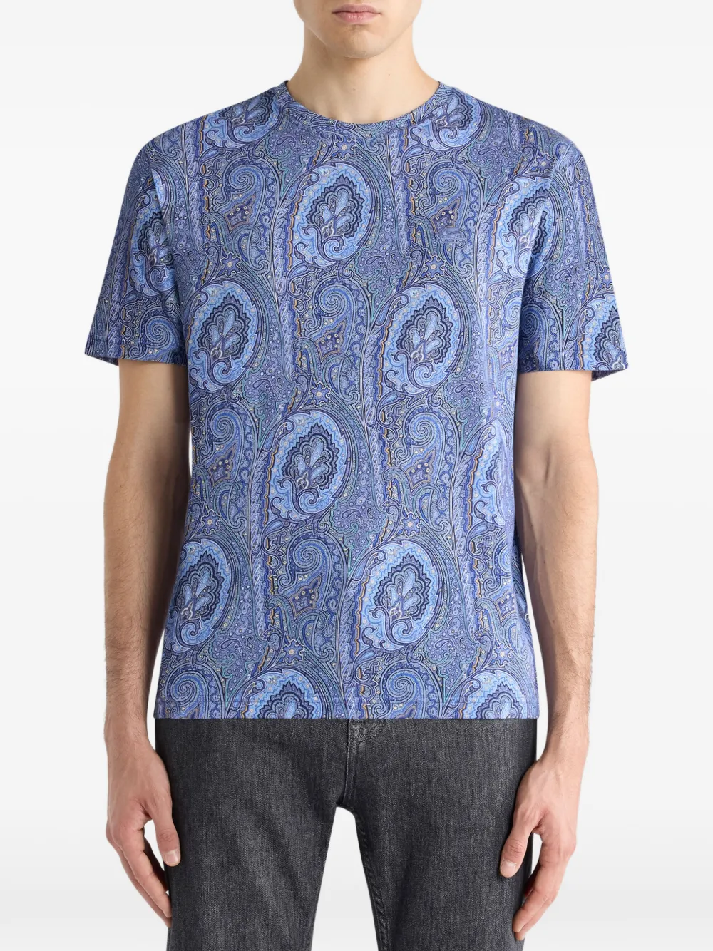 ETRO floral paisley cotton t-shirt - Blauw