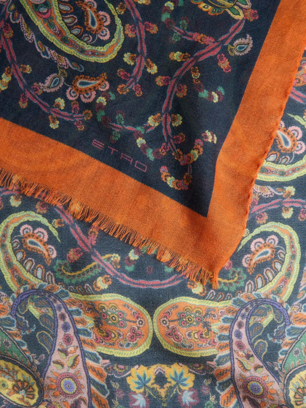 ETRO floral paisley-pattern scarf - Blauw