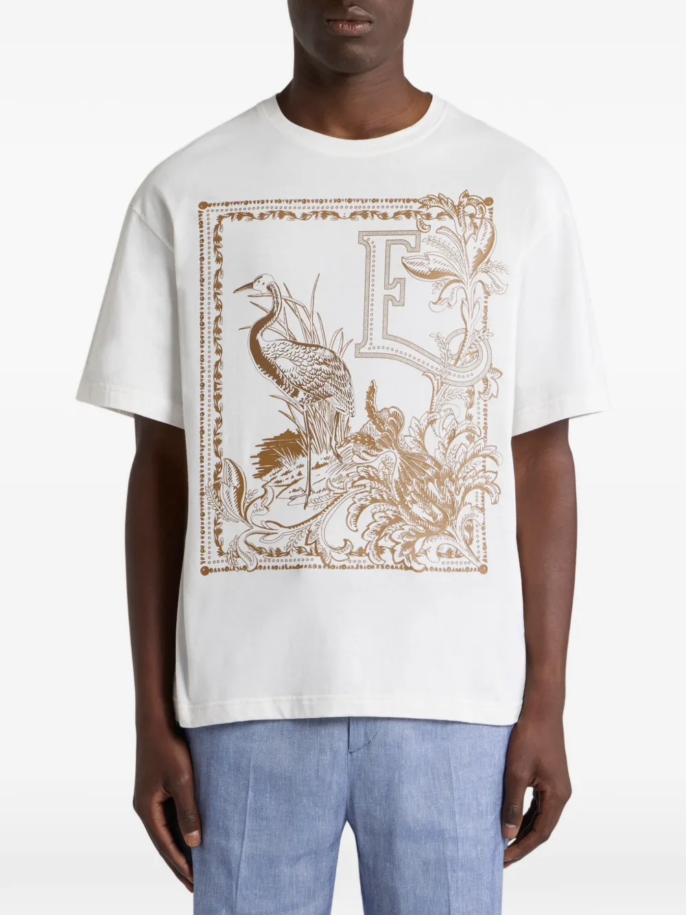 ETRO placed-print cotton T-shirt - Wit