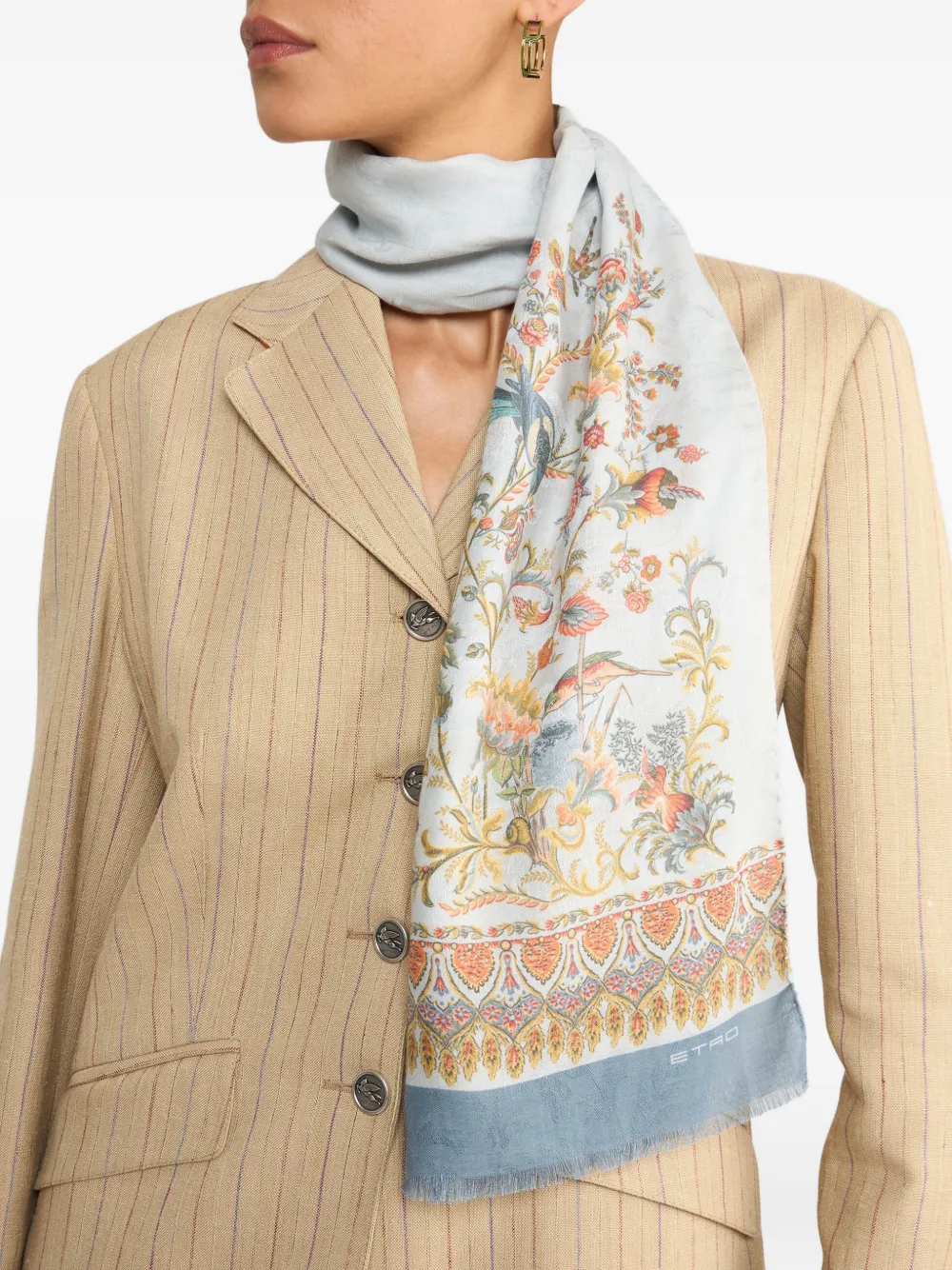 ETRO Sjaal met bloemenprint Wit
