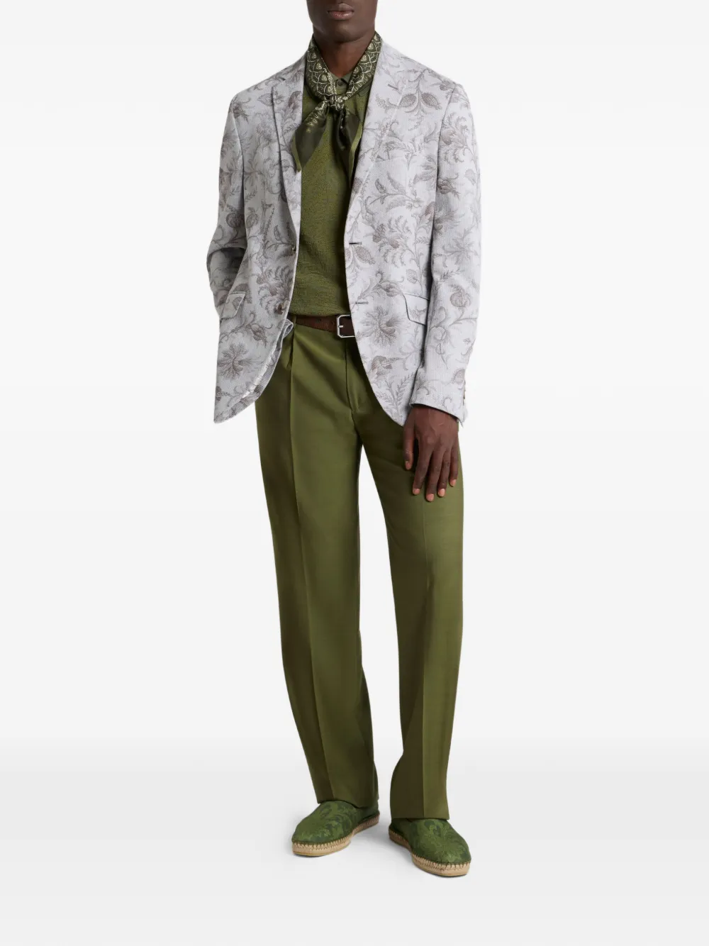 ETRO floral paisley-motif polo shirt - Groen