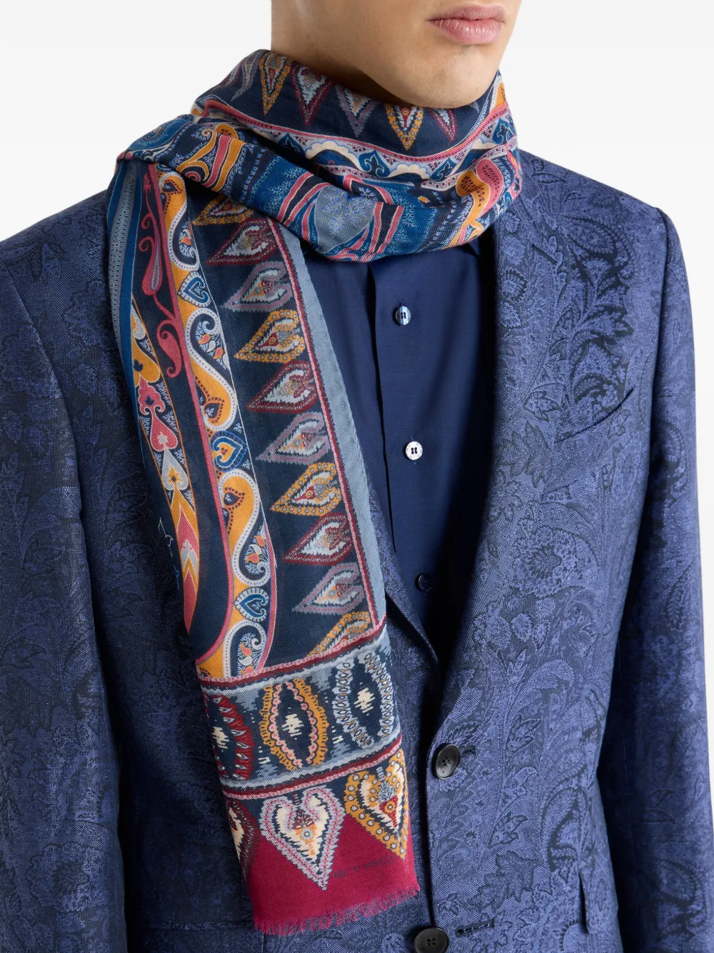 ETRO floral paisley scarf Blauw