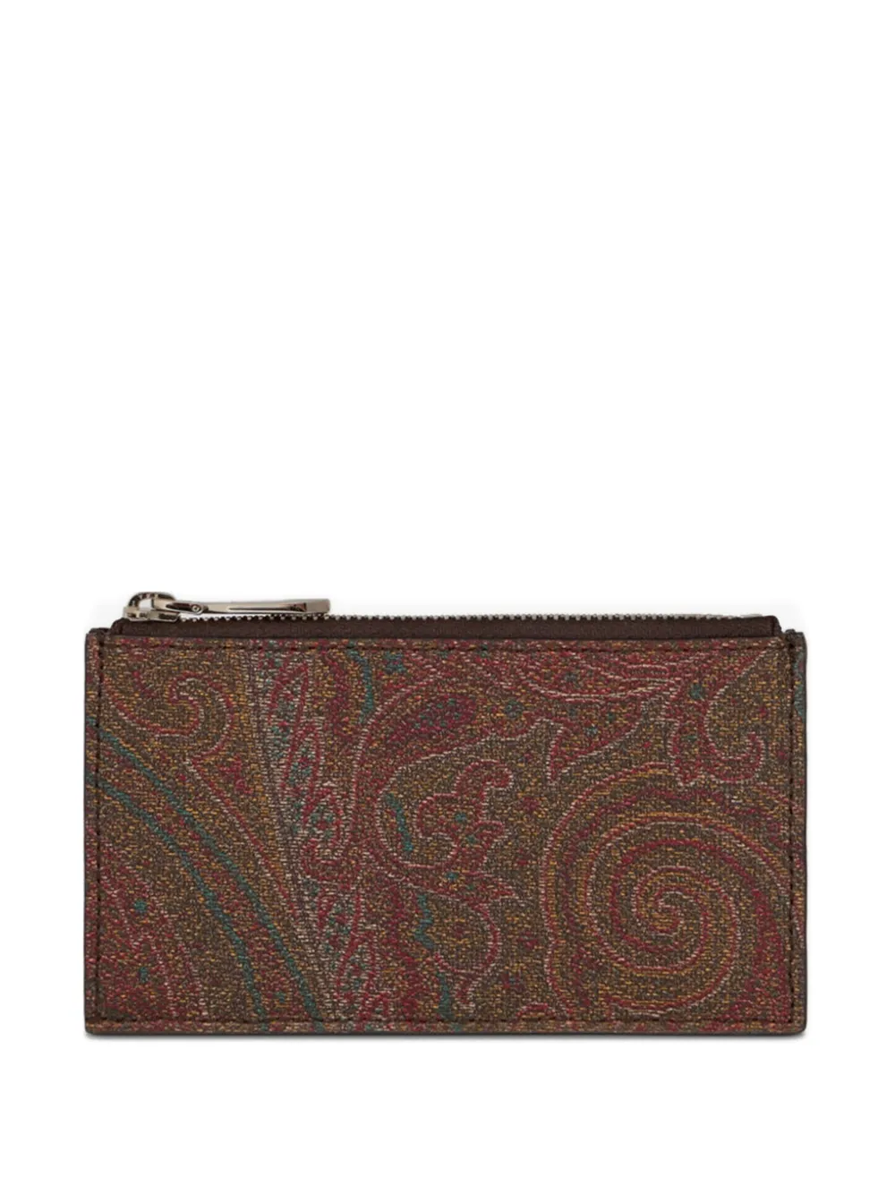 ETRO Arnica paisley zip card holder - Marrone
