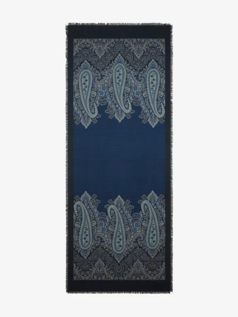ETRO paisley check motif scarf