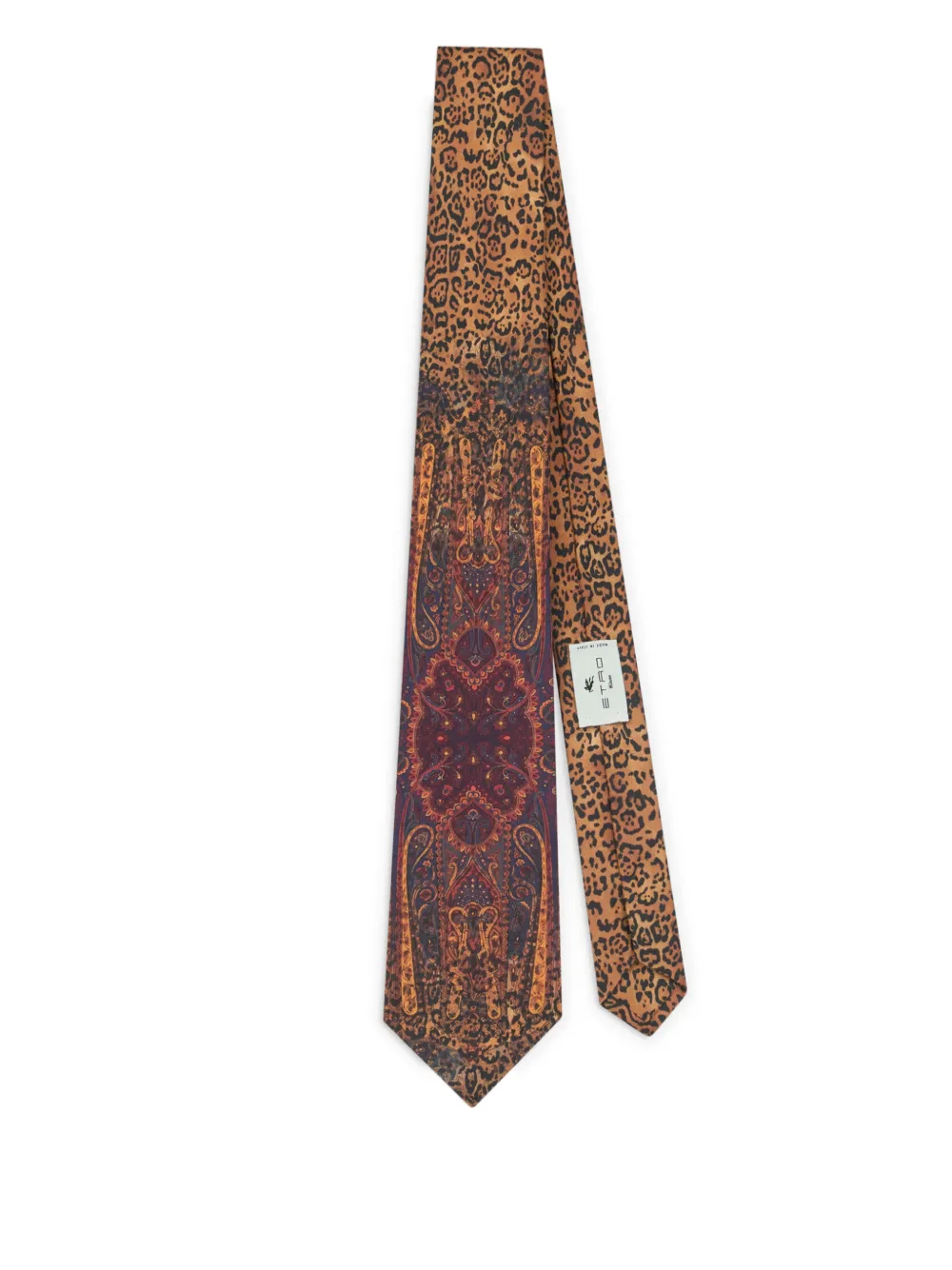 ETRO paisley animal-motif tie - Braun
