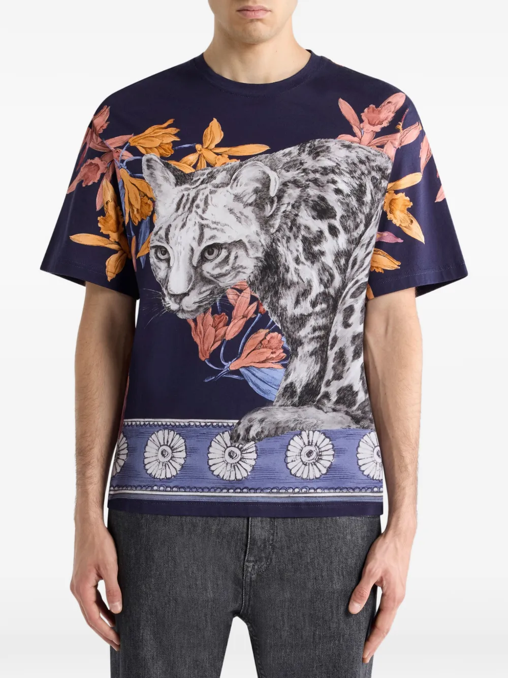 ETRO Katoenen sweater met print - Blauw