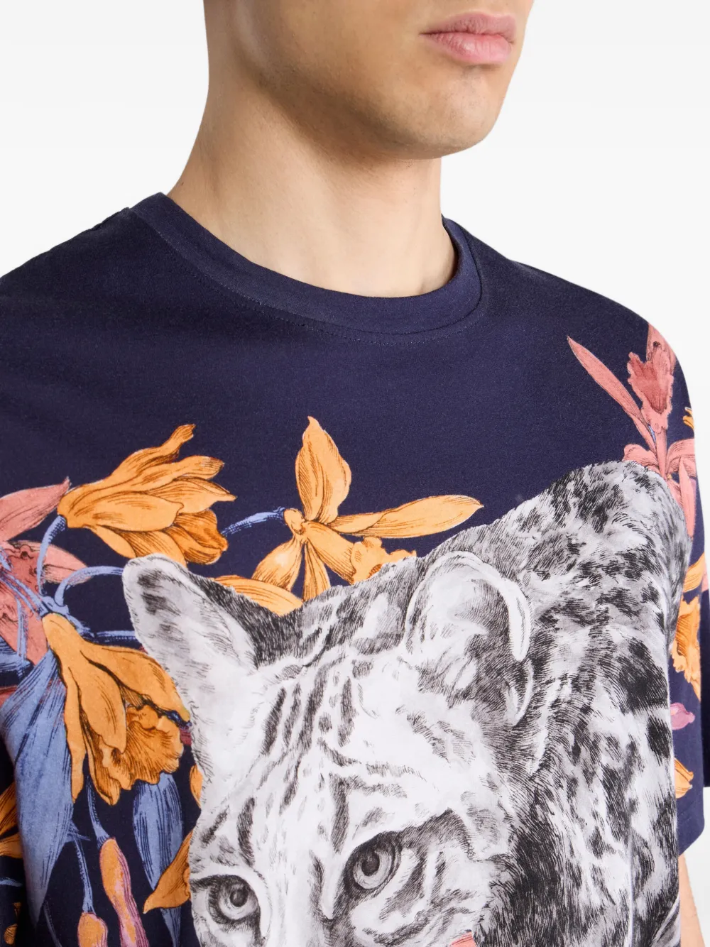 ETRO Katoenen T-shirt met print Blauw
