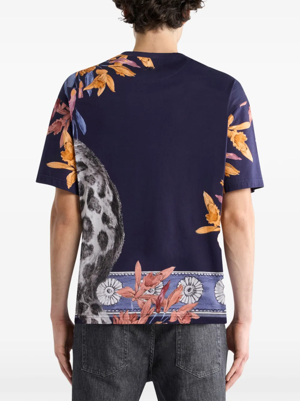 ETRO Katoenen T-shirt met print Blauw