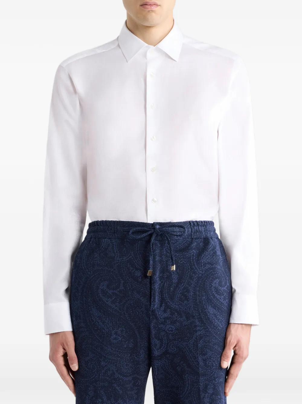 ETRO jacquard pegaso embroidery shirt Wit