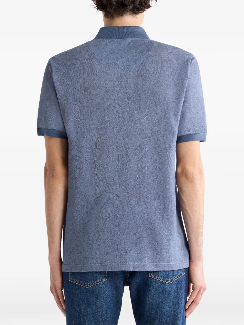 ETRO Katoenen poloshirt met patroon Blauw