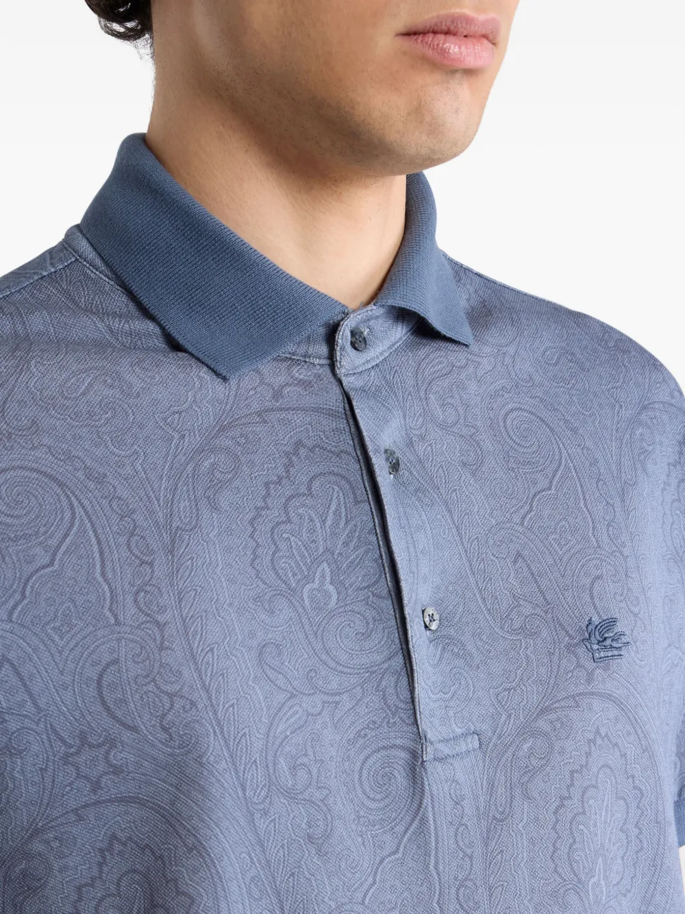 ETRO Katoenen poloshirt met patroon Blauw
