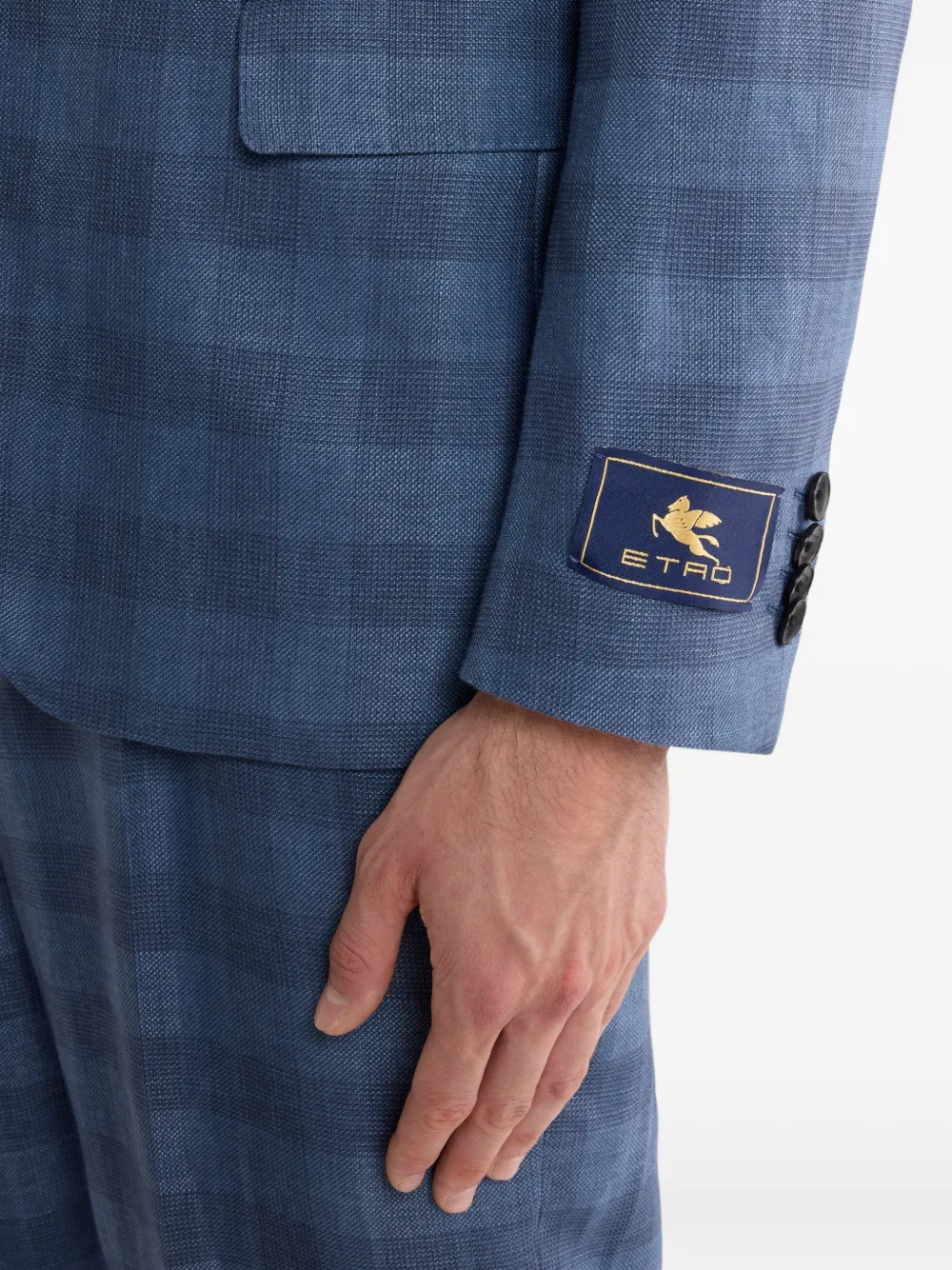 ETRO Geruite blazer Blauw