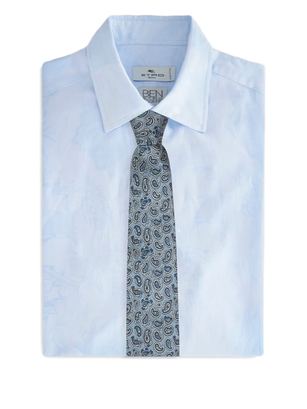 ETRO jacquard paisley silk tie Blauw