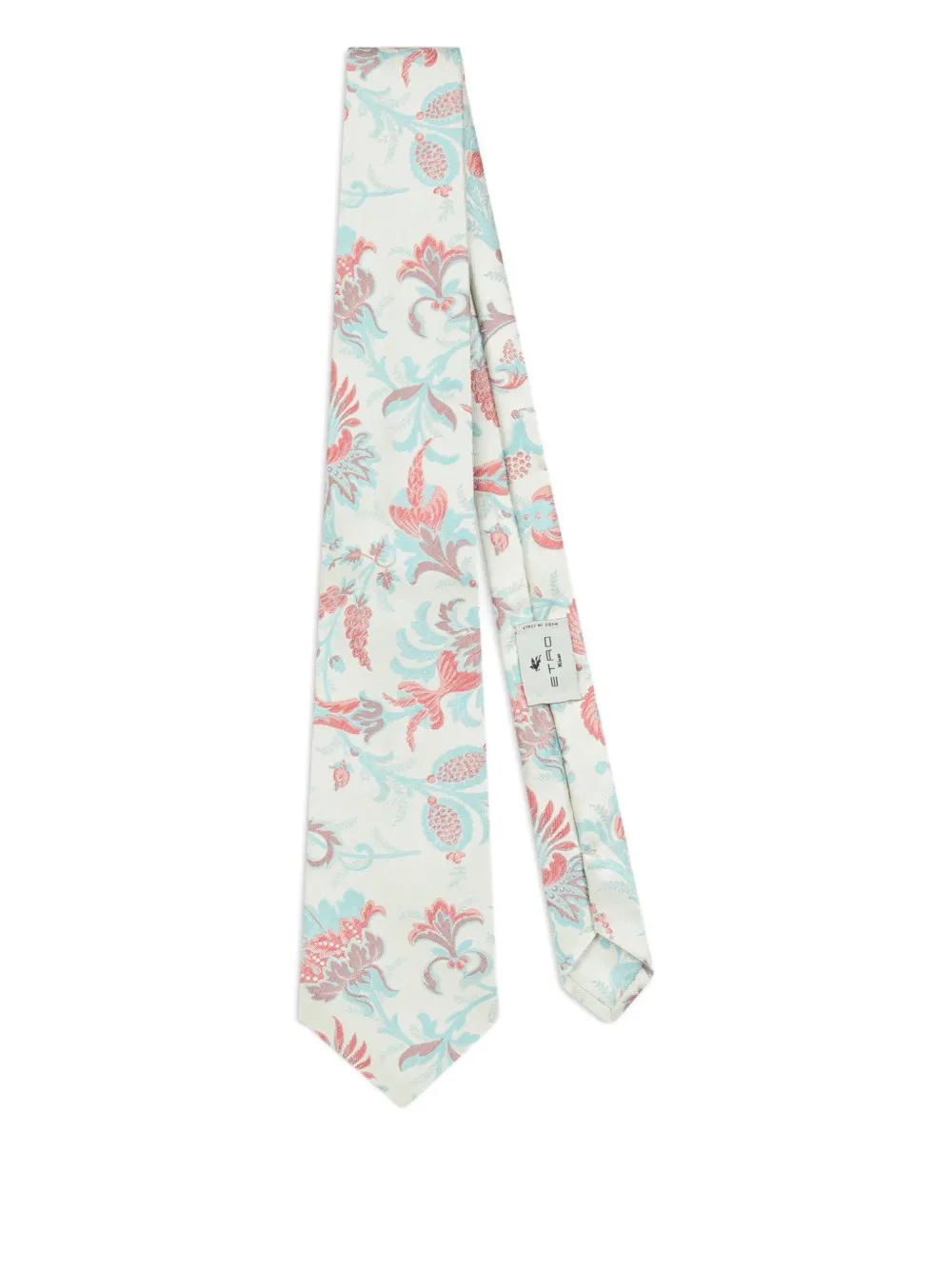 ETRO jacquard floral motif tie - Toni neutri