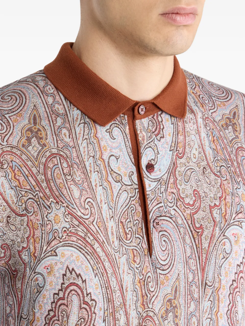 ETRO floral paisley polo shirt Bruin