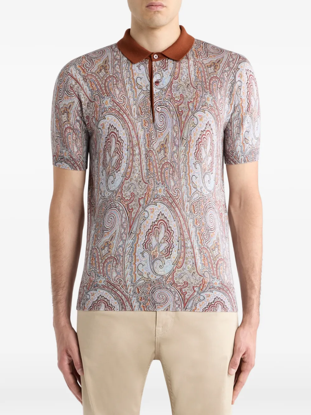 ETRO floral paisley polo shirt - Bruin