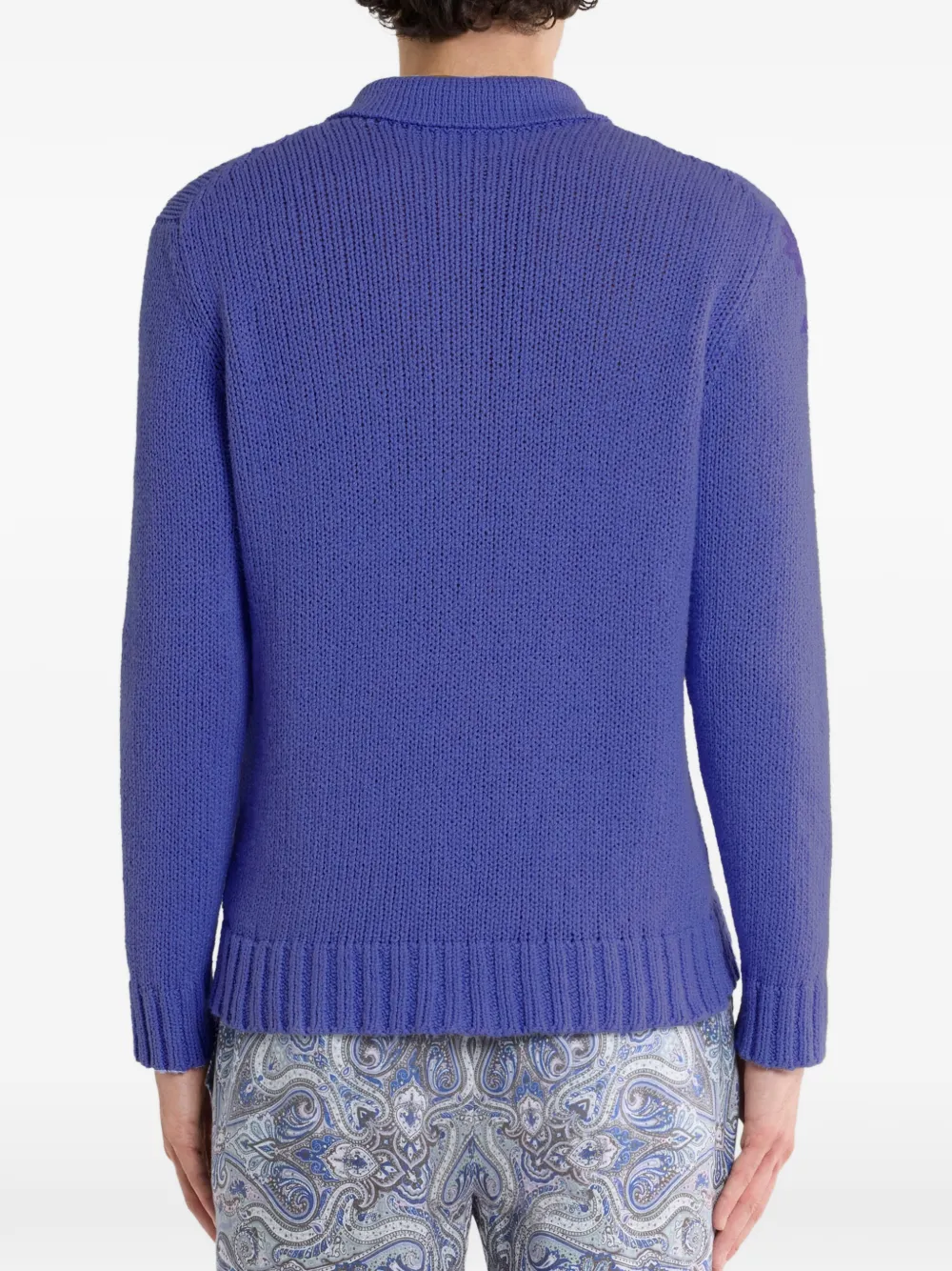 ETRO Poloshirt met geborduurde bloemen Paars