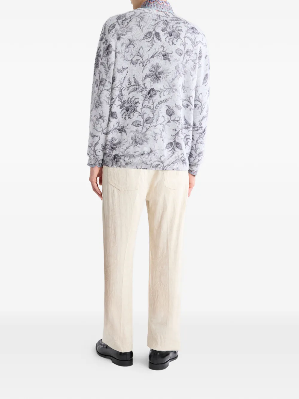  Etro Flora- Motif Sweater - Grey 
