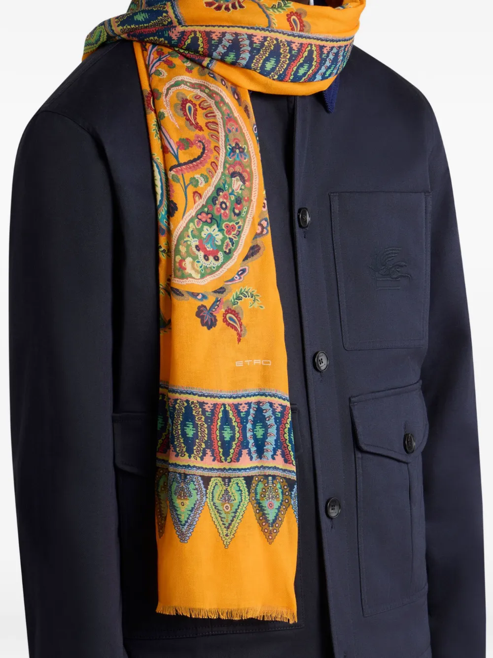 ETRO floral paisley scarf Geel