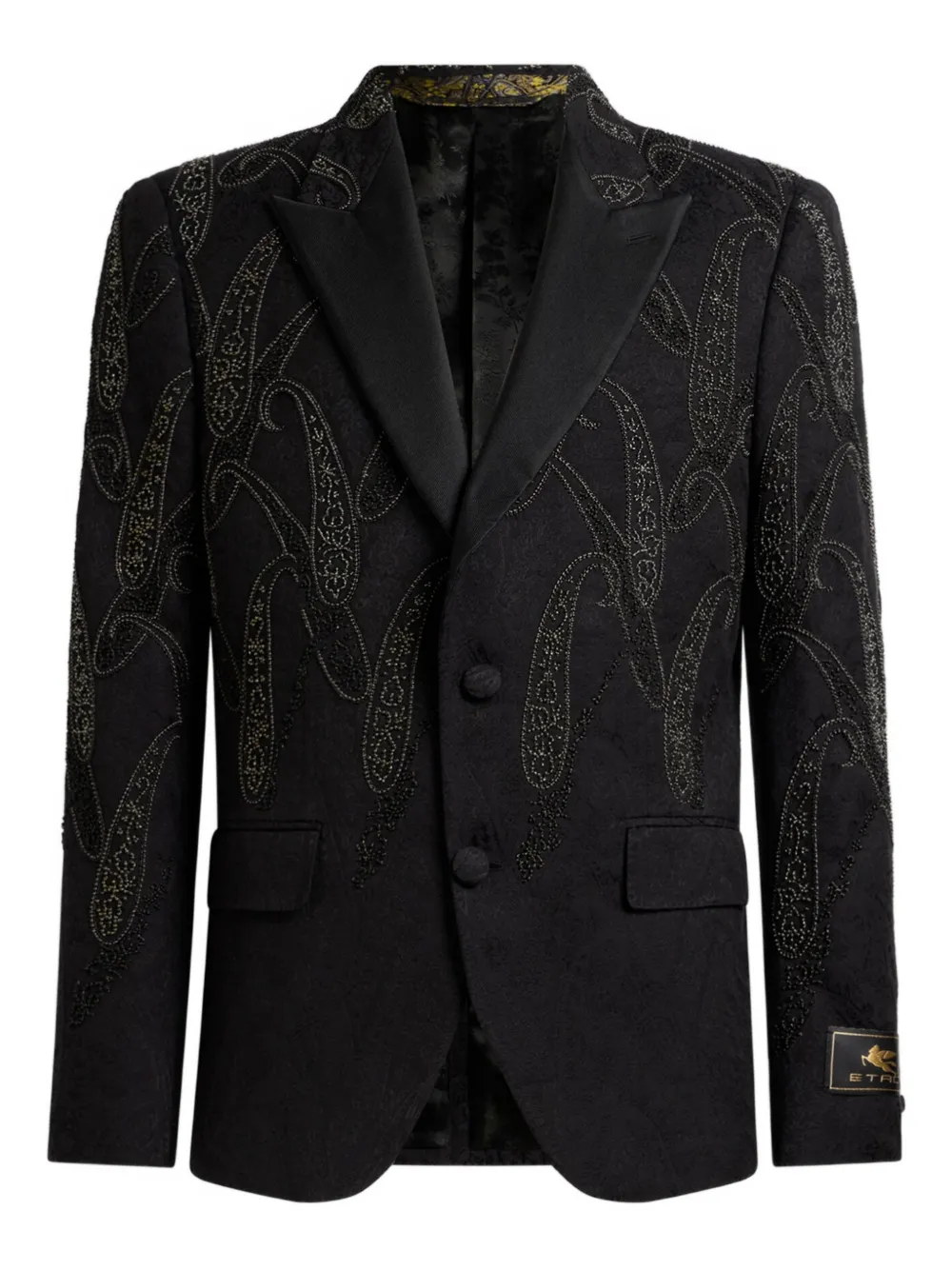 ETRO paisley embroidery jacquard jacket - Nero