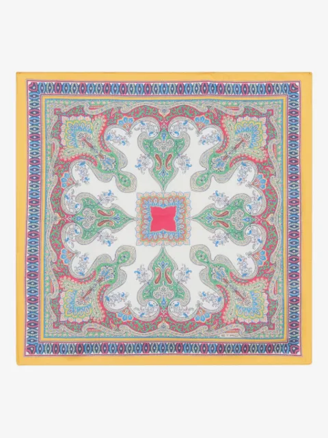 ETRO floral paisley silk pocket square